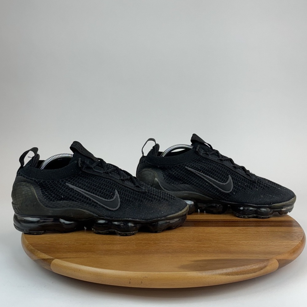 Mens Nike Air Vapormax 2021 Flyknit Triple Black Running Sneakers Shoes Size 8.5